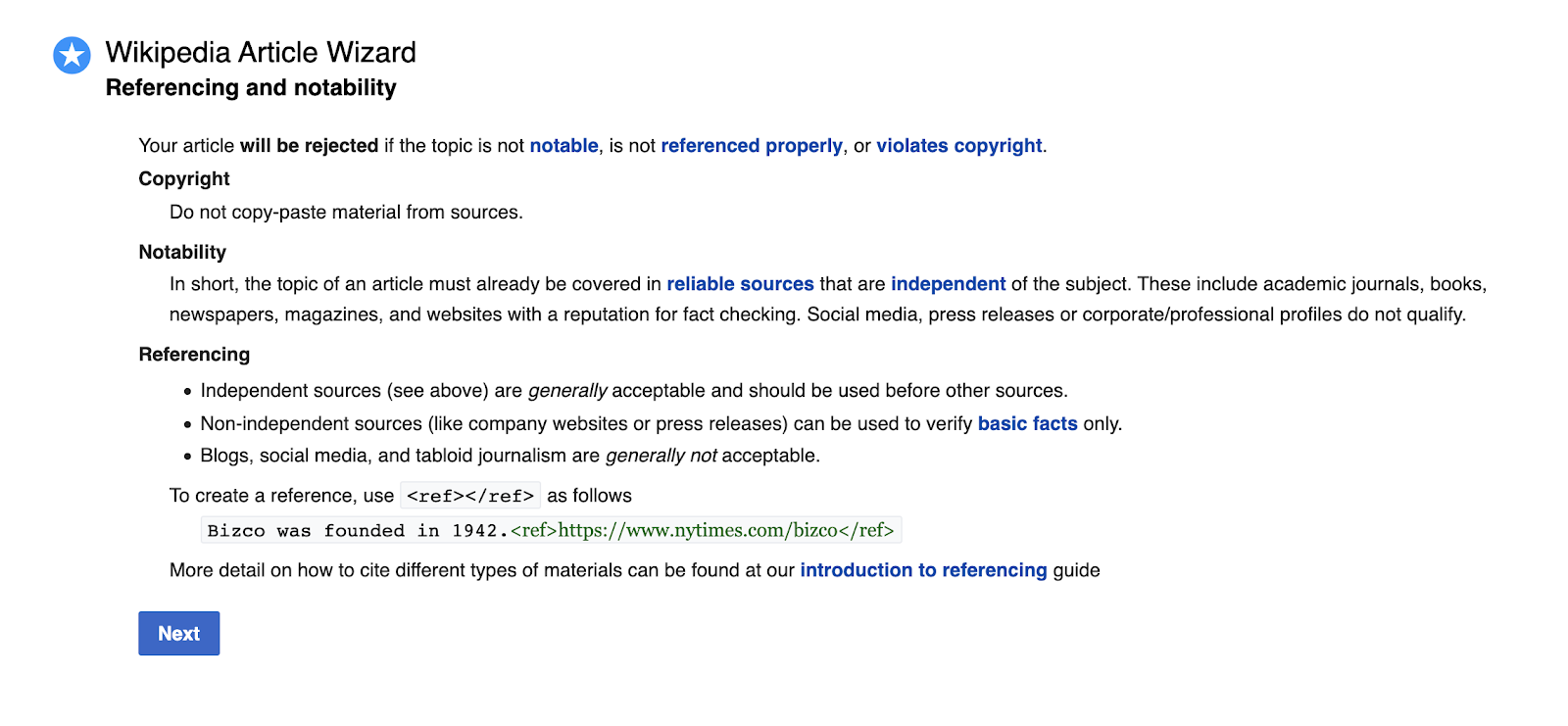 ساخت ویکی پدیا شرکت - لینک دهی به سایت اصلی