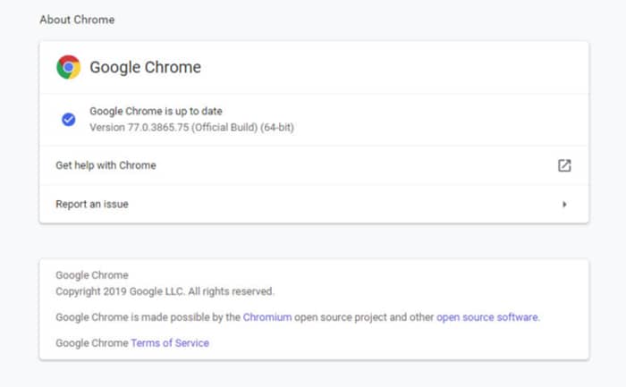 حریم خصوصی- About Google Chrome