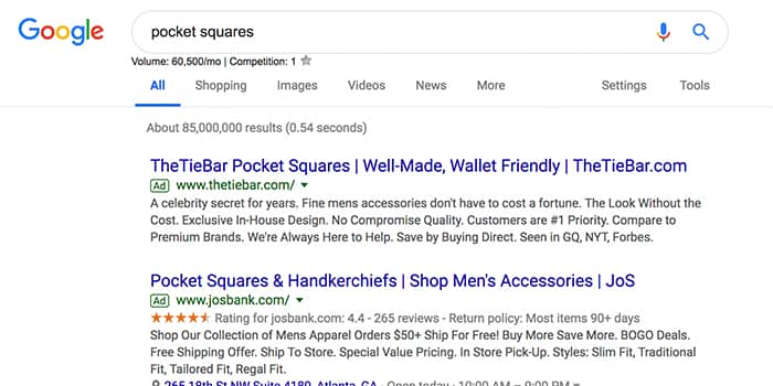 راهنمای گوگل ادز - تبلیغات در صفحه نتایج جستجو