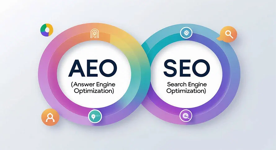 مقایسه AEO و SEO در بازاریابی دیجیتال
